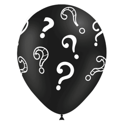 8 ballons HG112 noir imprimé POINT D'INTERROGATION