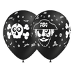 8 ballons HG112 noir imprimé pirate