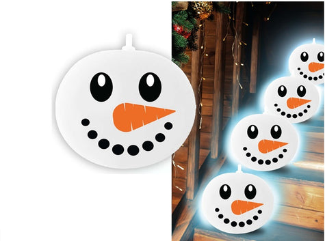 lot de 5 ballons led lumineux bonhomme de neige 22x18cm