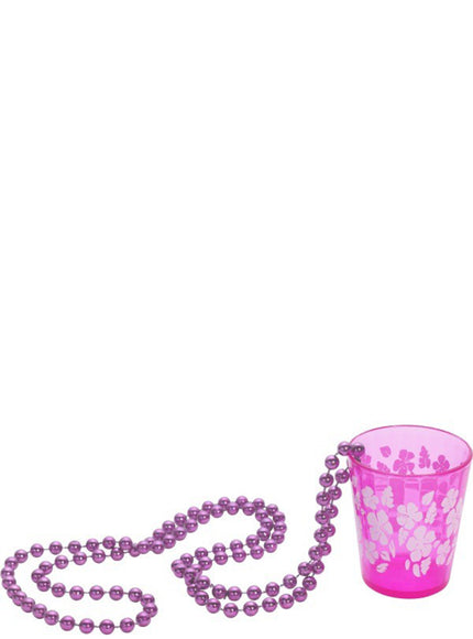 Collier avec des petits verres rose