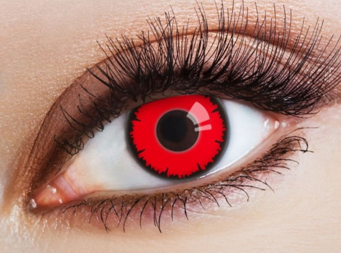 lentilles de contact diable vampire monstre rouge noir 12 mois