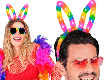 serre-tête lapin rainbow lumineux led's