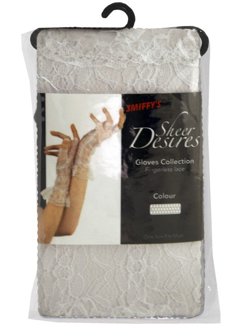Gants blanc de dentelle sans doigt