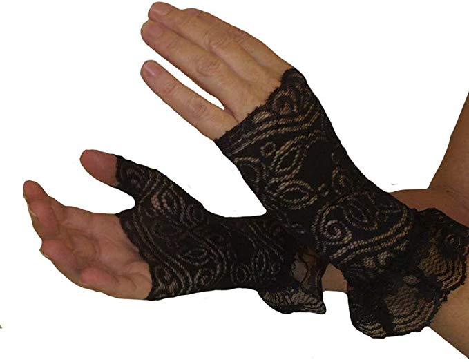 Gants à dentelle noirs Steampunk
