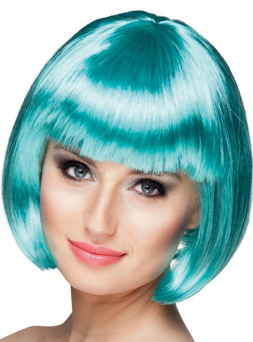 Perruque bleue courte femme