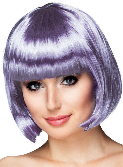 Perruque courte lila femme