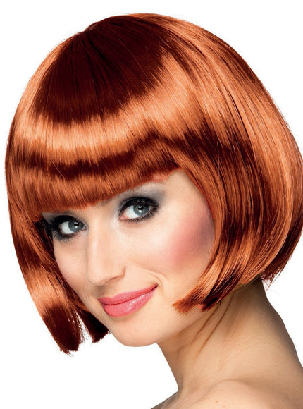 Perruque cuivre frange femme