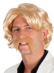 Perruque et moustache blondes homme