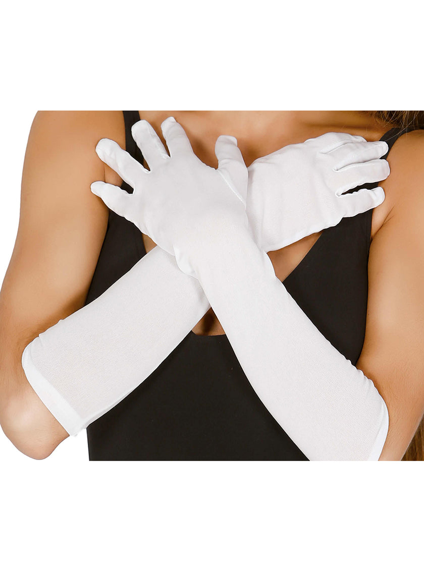 Gants longs et blancs