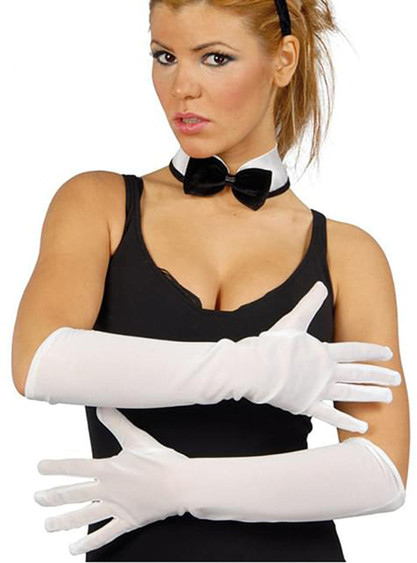 Gants longs et blancs