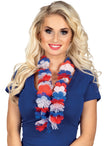 Collier Hawaien tricolore rouge, blanc, bleu