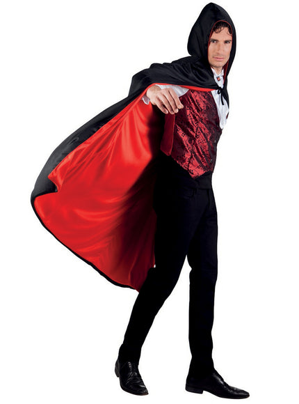 Cape comte Dracula réversible à capuche adulte