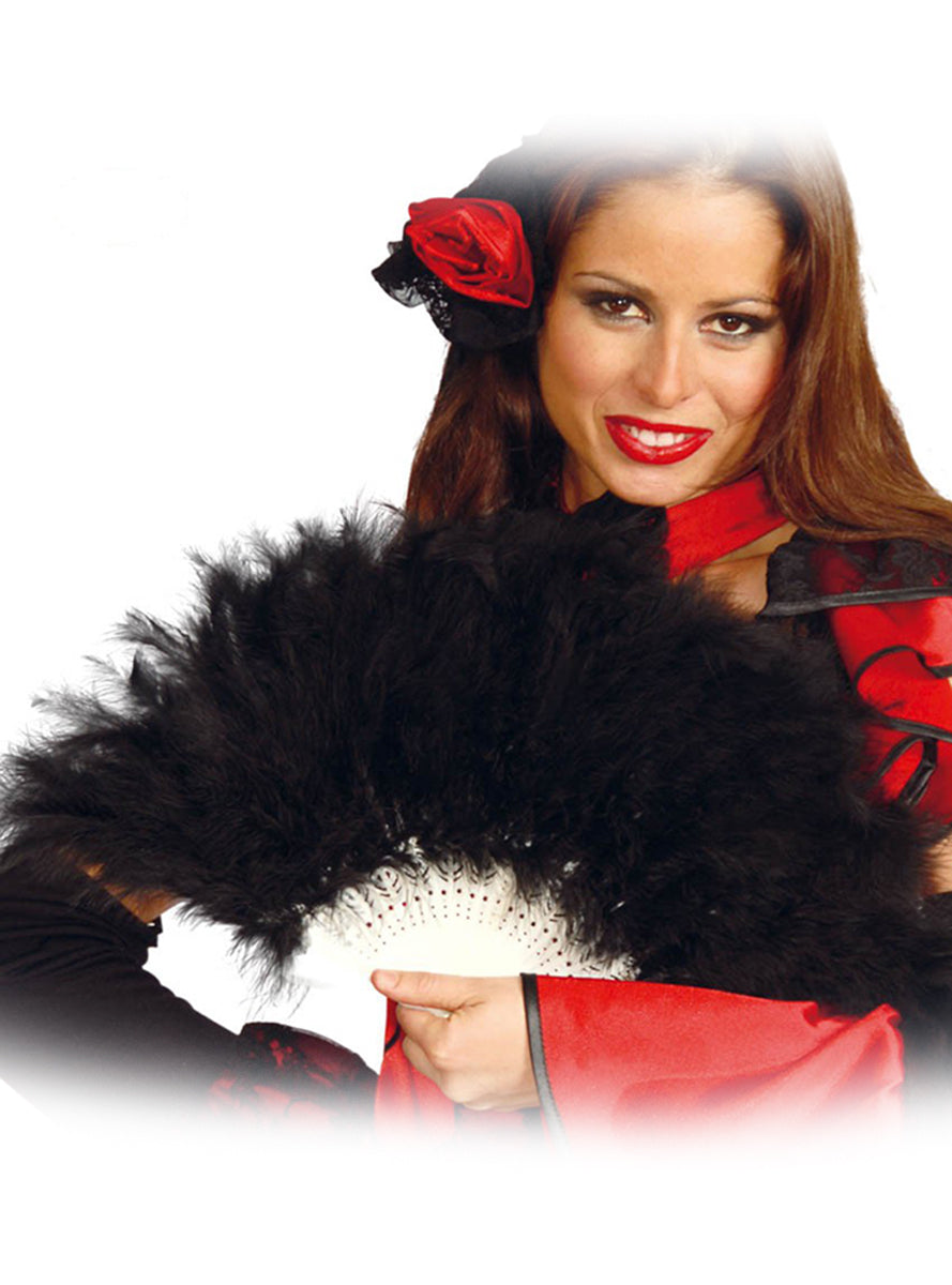 Éventail à plumes noires