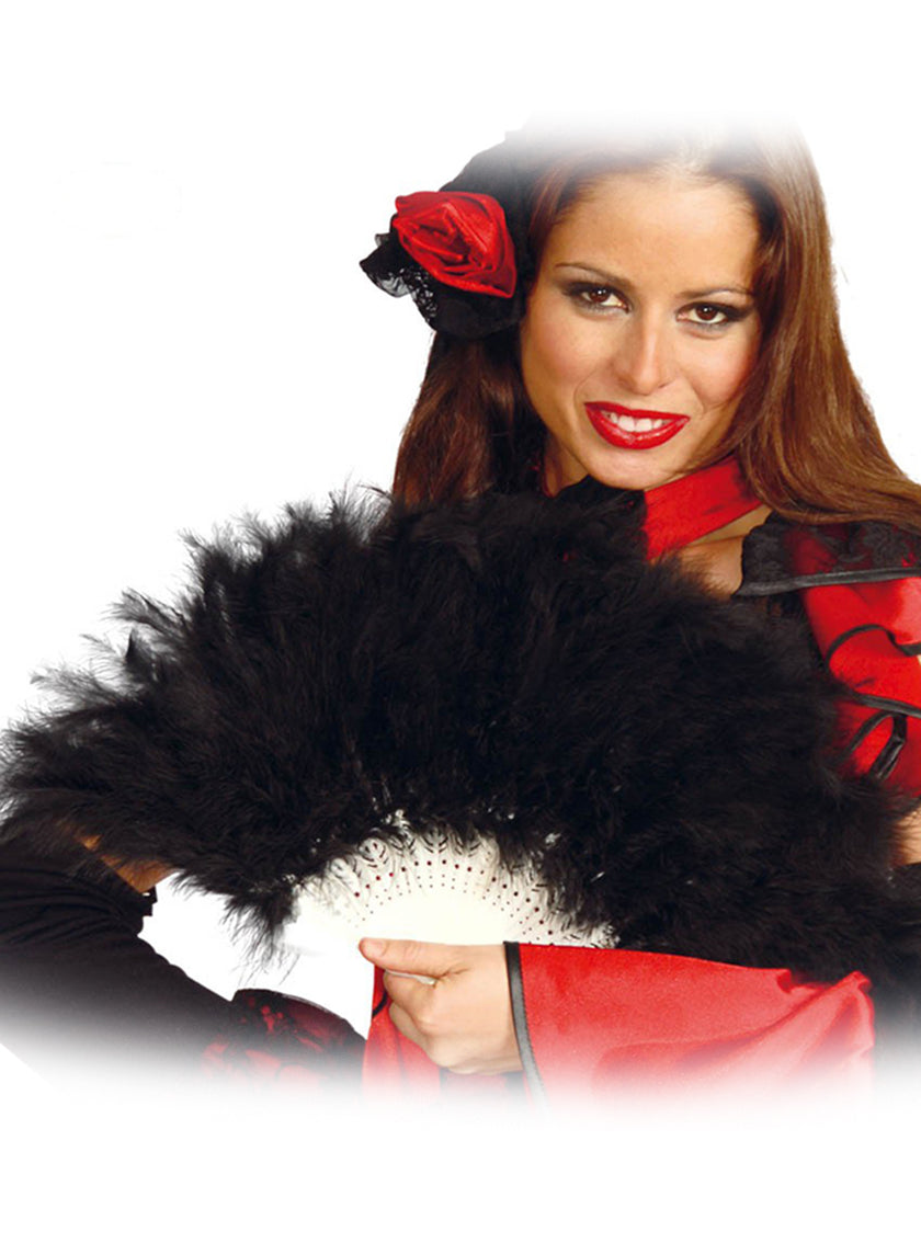 Éventail à plumes noires