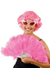 Éventail à plumes roses
