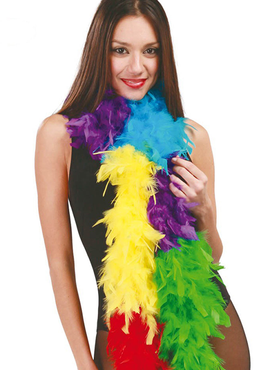 Boa à plumes multicolores