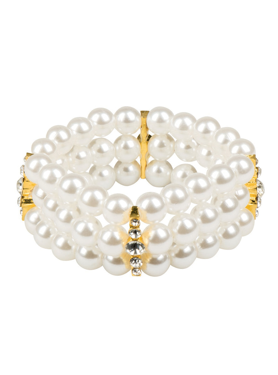 Bracelet perles blanches femme