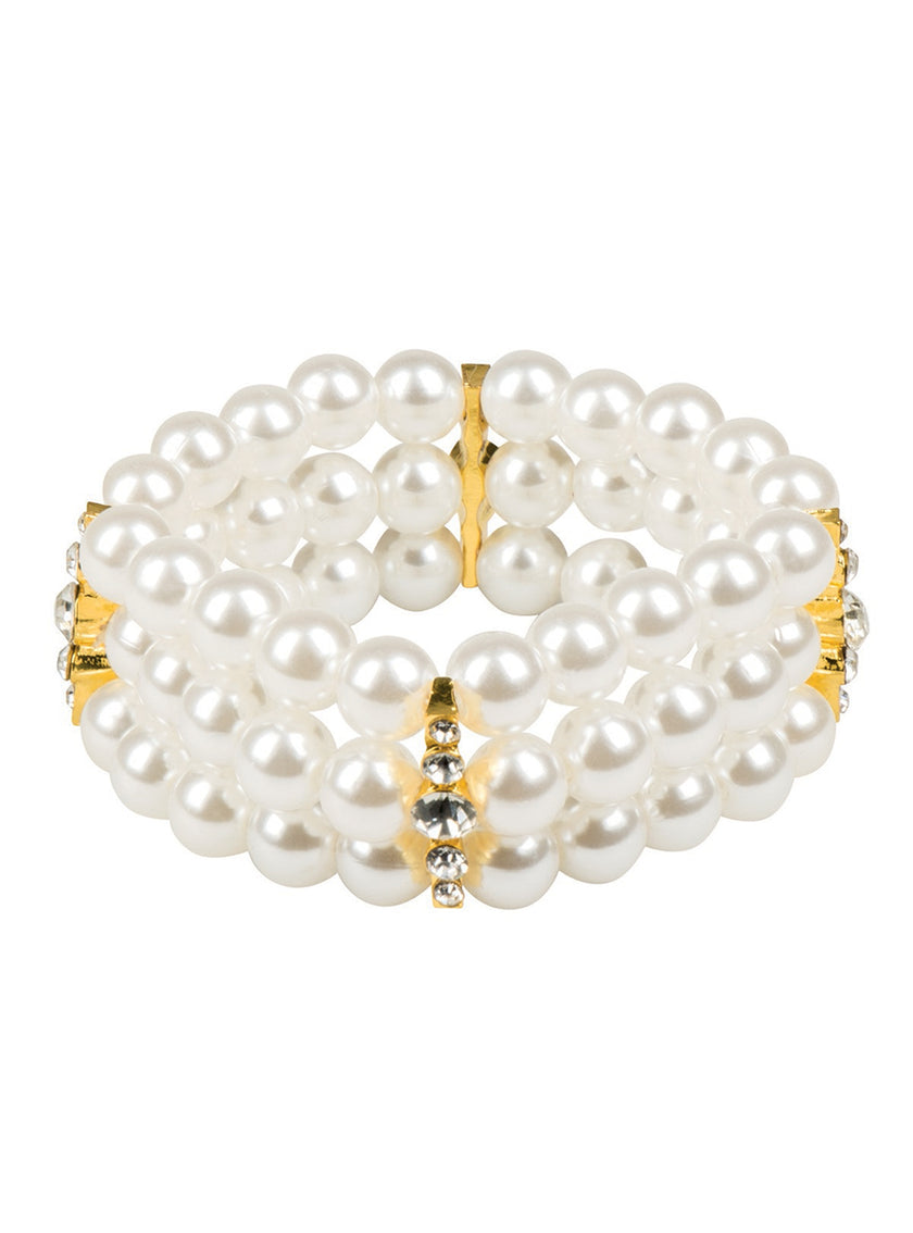 Bracelet perles blanches femme