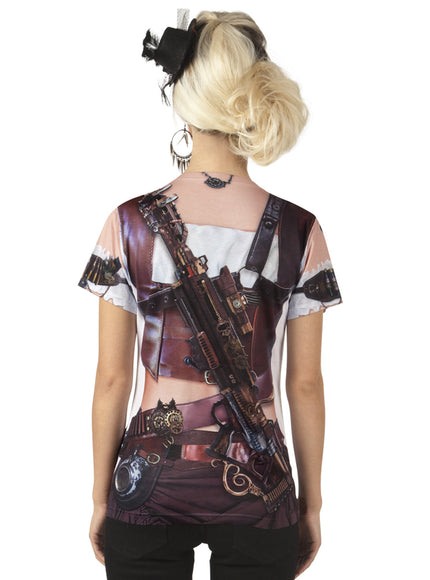 T-shirt réaliste Steampunk femme