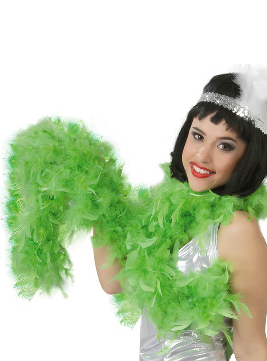 Boa en plumes vert pistache