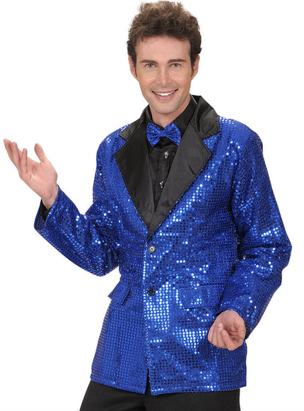 Veste bleue à paillettes homme grande taille