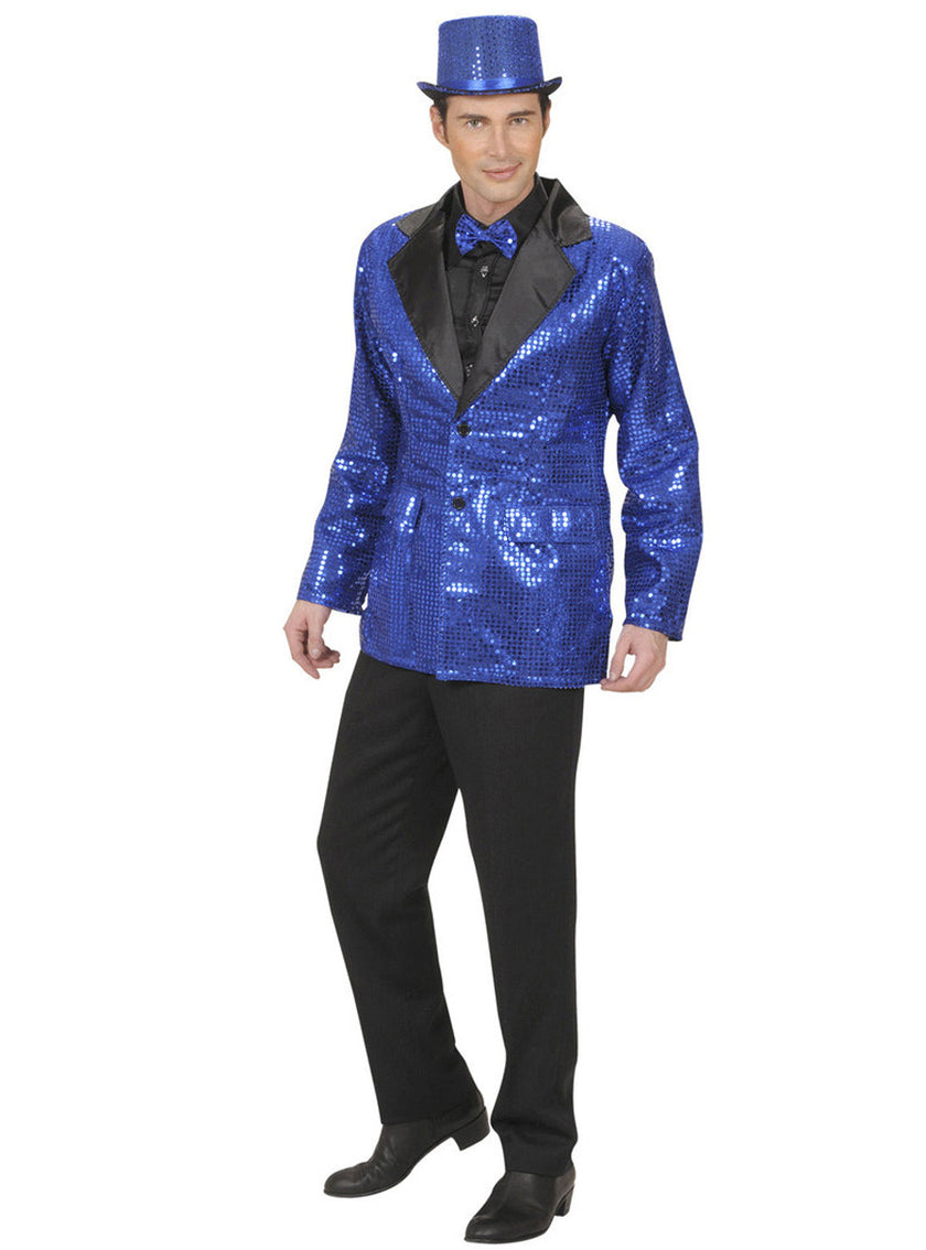 Veste bleue à paillettes homme grande taille