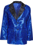 Veste bleue à paillettes homme grande taille