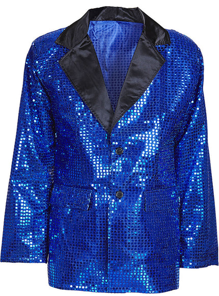 Veste bleue à paillettes homme grande taille