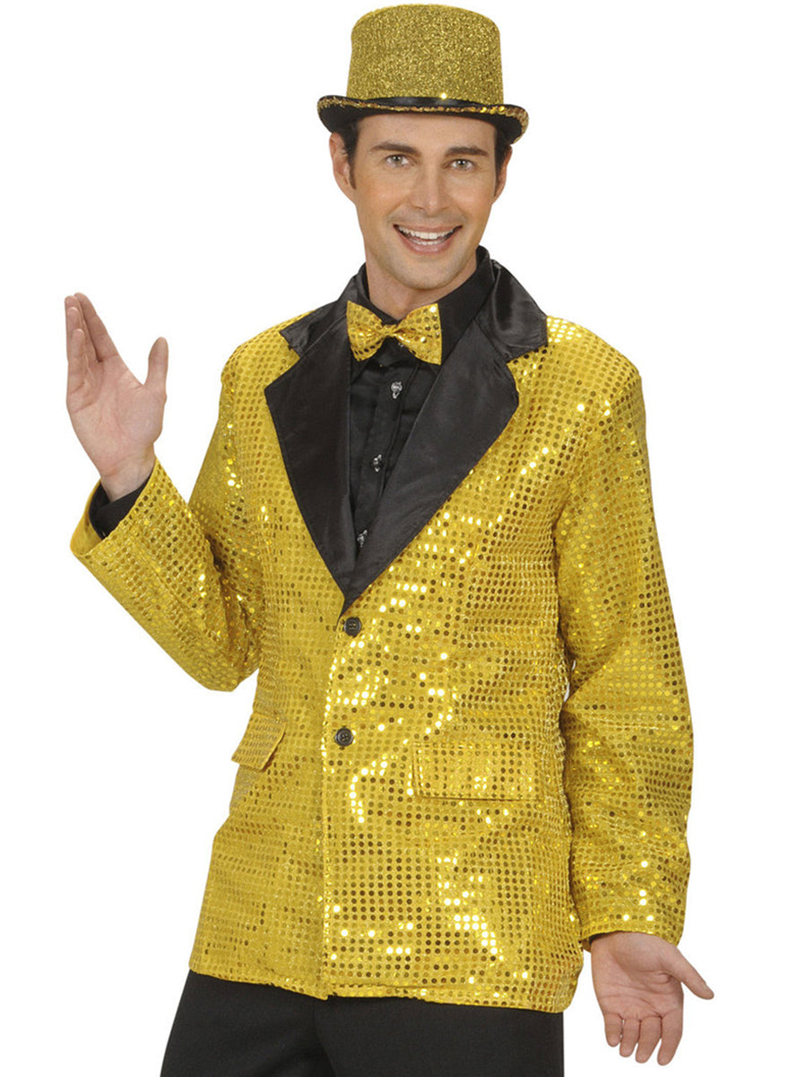Veste dorée à paillettes homme grande taille