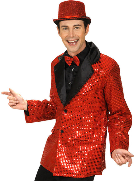 Veste rouge à paillettes homme grande taille