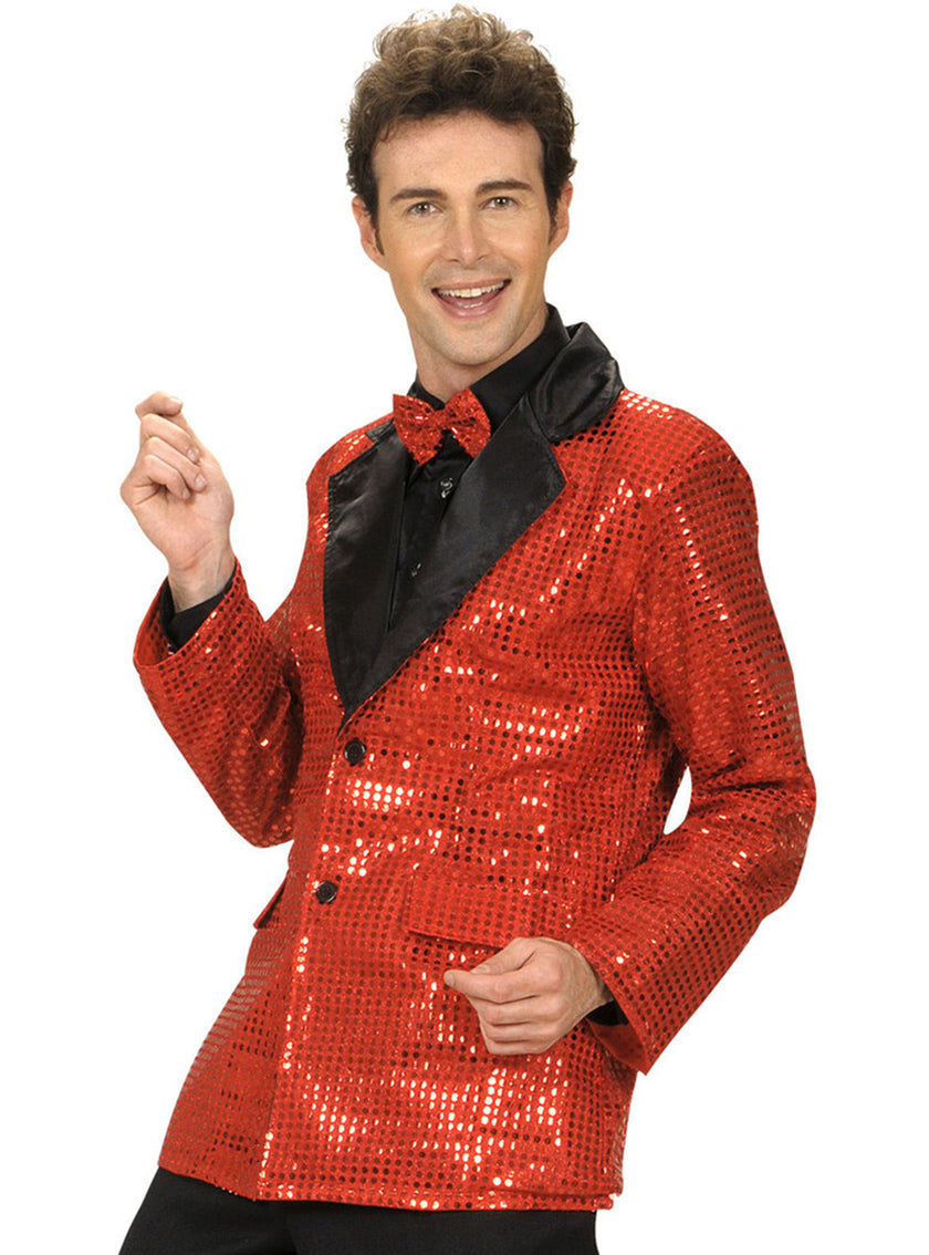 Veste rouge à paillettes homme grande taille