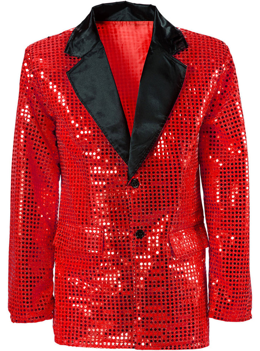 Veste rouge à paillettes homme grande taille
