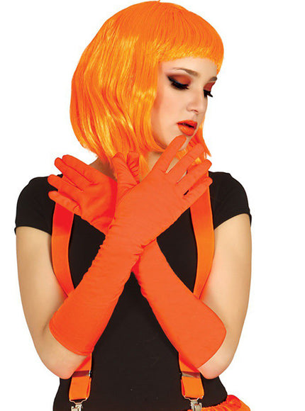 Gants longs oranges