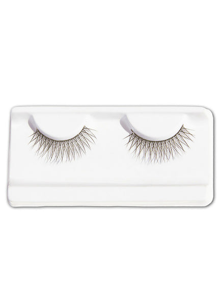 Faux-cils noirs croisés avec colle