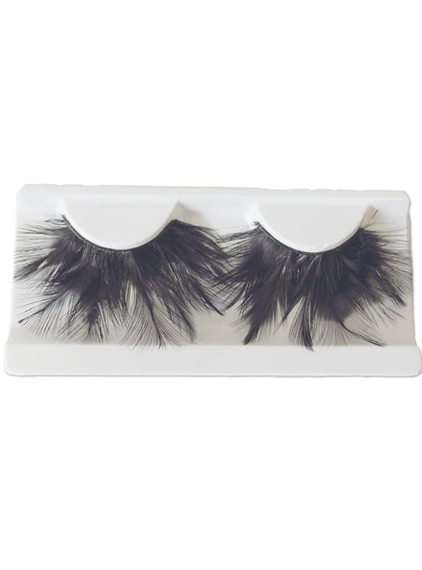Faux-cils à plumes longues et colle