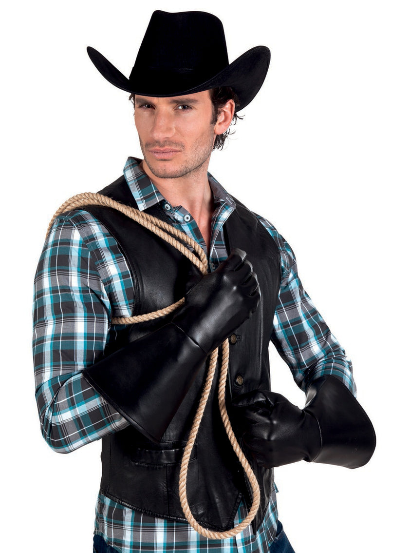 Gants cowboy noirs adulte