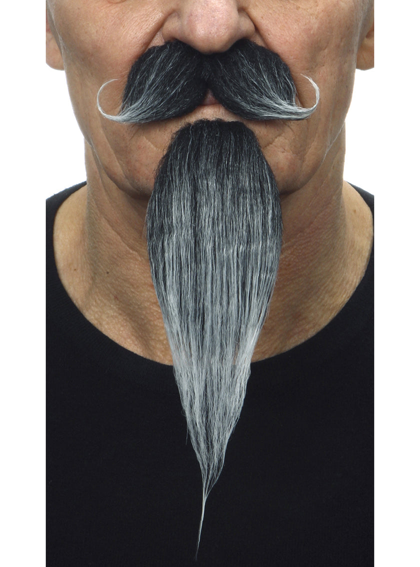 Moustache et bouc mousquetaire gris homme