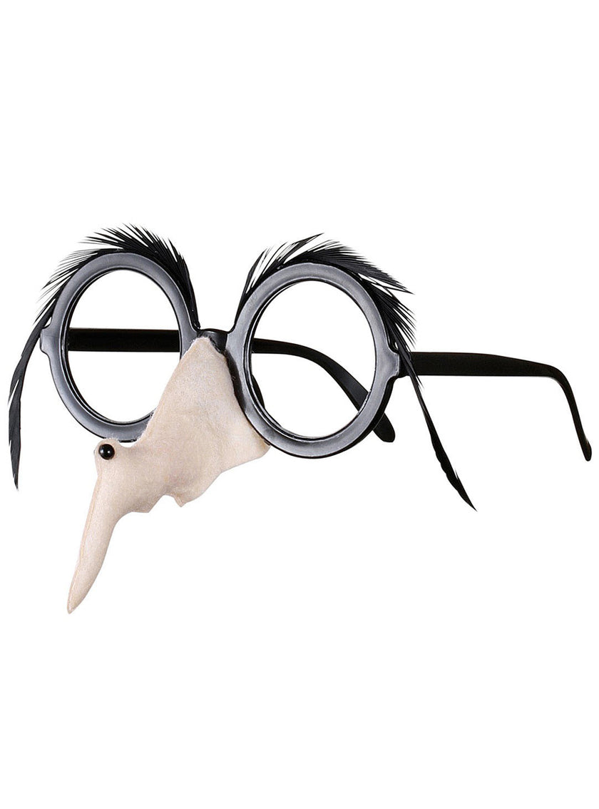 Lunettes de sorcière avec nez et sourcils noirs