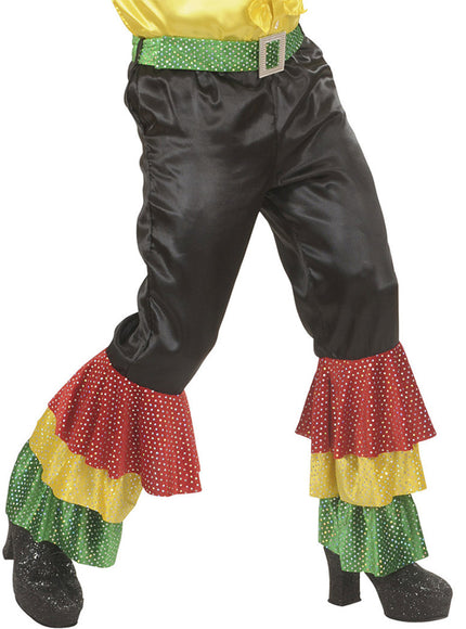Pantalon noir danseur de rumba à paillettes homme