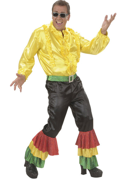 Pantalon noir danseur de rumba à paillettes homme grande taille