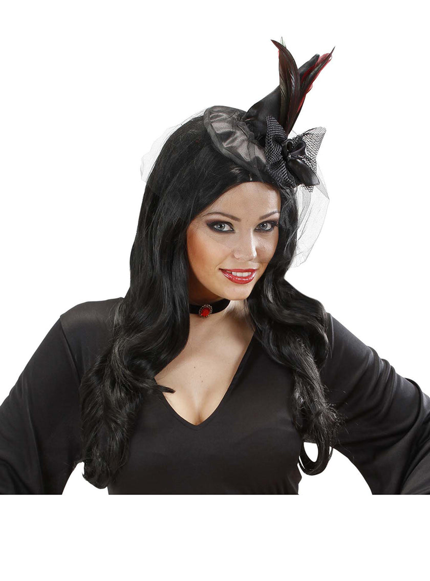 Mini chapeau de sorcière avec voile