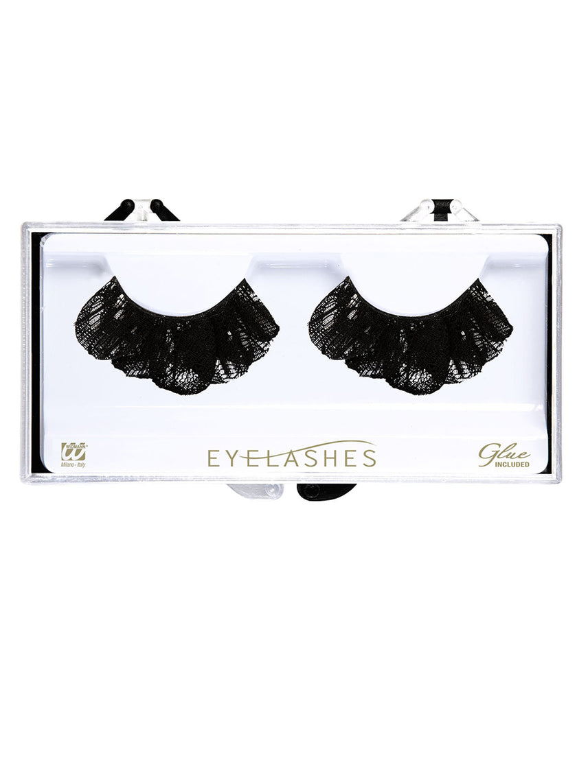 Faux-cils noirs en dentelle
