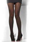 Collants noirs transparents à rayures années 20