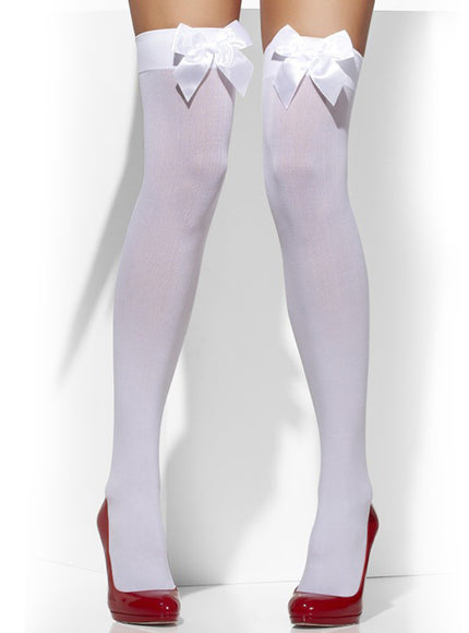 Bas blanc nœud blanc