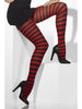 Collants rouge et noir rayés