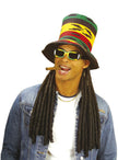 Chapeau haut de forma rastafaris avec dreadlocks