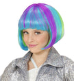 Perruque multicolore carré court fille