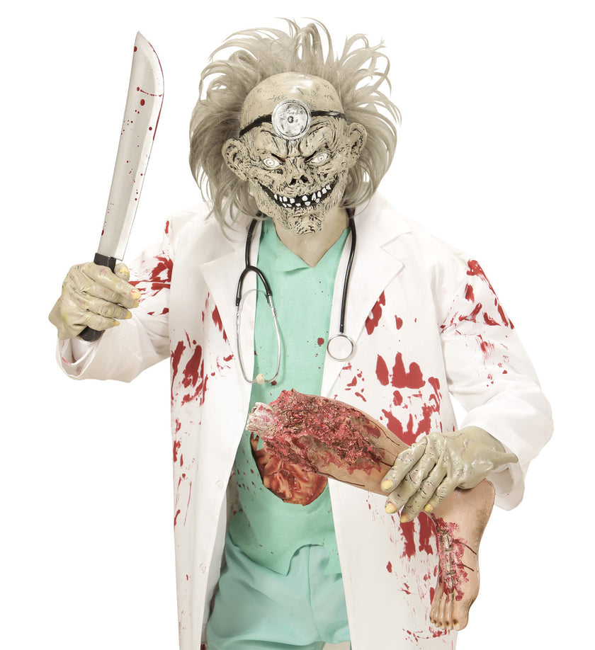 Masque avec cheveux docteur zombie adulte