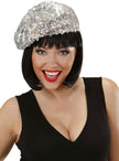 Béret à paillettes argenté
