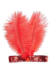 Bandeau cheveux années 20 rouge femme